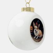 Corgi Pumpkins Halloween Eng Keramische Bal Ornament (Links)