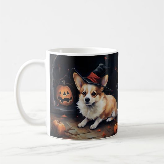 Corgi Pumpkins Halloween Eng Koffiemok (Links)