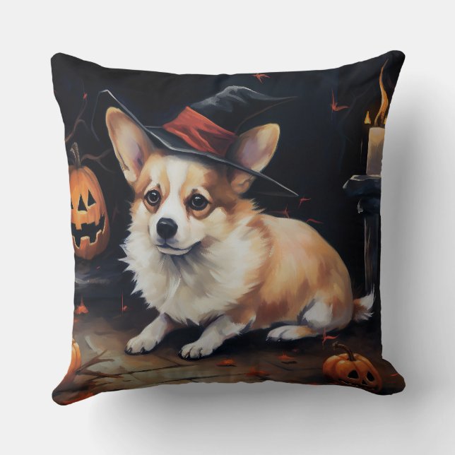 Corgi Pumpkins Halloween Eng Kussen (Achterkant)