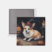 Corgi Pumpkins Halloween Eng Magneet (Voorkant / Achterkant)
