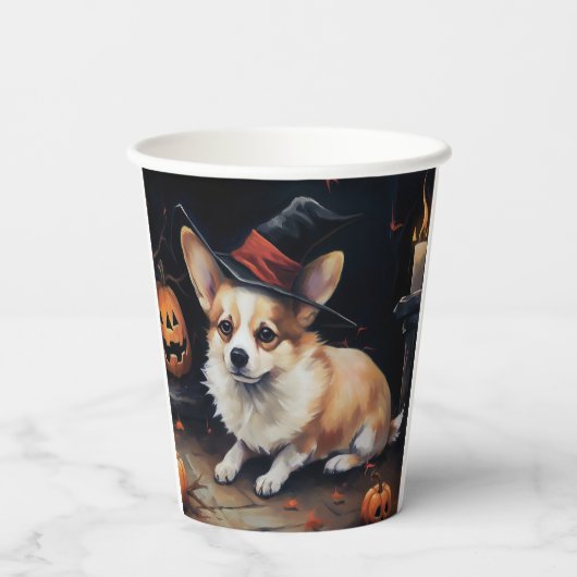 Corgi Pumpkins Halloween Eng Papieren Bekers (Achterkant)