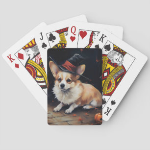 Corgi Pumpkins Halloween Eng Pokerkaarten