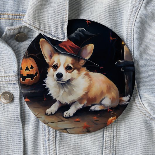 Corgi Pumpkins Halloween Eng Ronde Button 6,0 Cm (In situ)