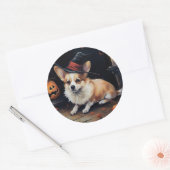 Corgi Pumpkins Halloween Eng Ronde Sticker (Envelop)