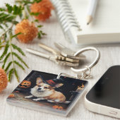 Corgi Pumpkins Halloween Eng Sleutelhanger (Voorkant Rechts)