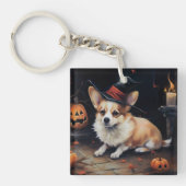 Corgi Pumpkins Halloween Eng Sleutelhanger (Voorkant)