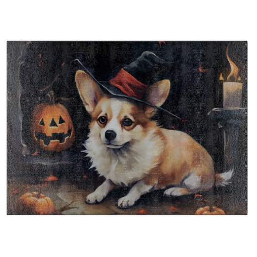 Corgi Pumpkins Halloween Eng Snijplank (Voorkant)
