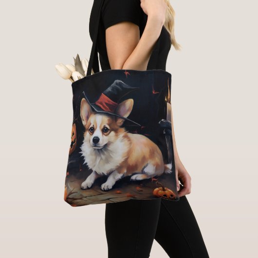Corgi Pumpkins Halloween Eng Tote Bag (Dichtbij)