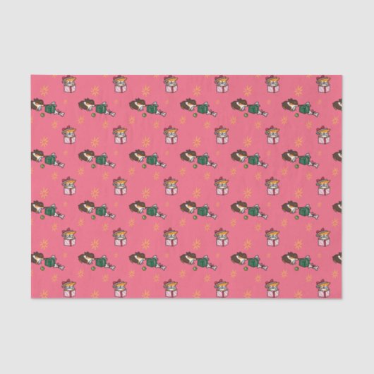 Corgi-Puppies kerstpapier | Gift Wrap Tissuepapier (Voorkant)