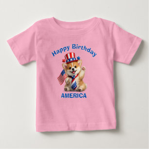 Corgi Puppy (2q) Patriottisch Kinder T-shirt