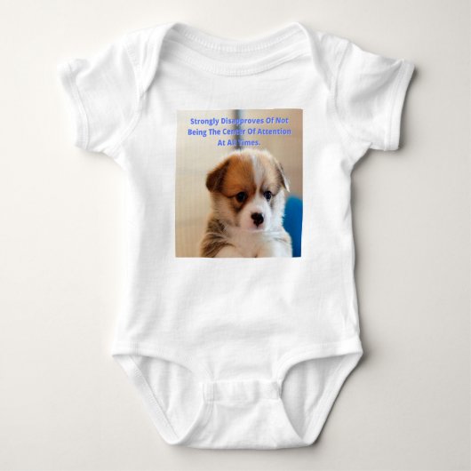 Corgi Puppy - Aandacht Romper (Voorkant)