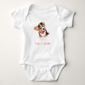 Corgi puppy baby's eerste kerstpak romper (Voorkant)