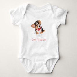 Corgi puppy baby's eerste kerstpak romper