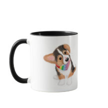 Corgi puppy 'Best dog dad ever!' mok