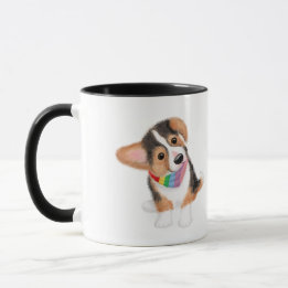 Corgi puppy 'Best dog dad ever!' mok