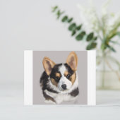 Corgi Puppy Briefkaart (Staand voorkant)