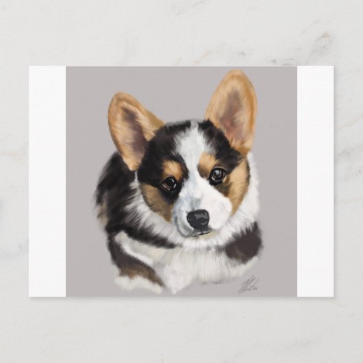 Corgi Puppy Briefkaart (Voorkant)