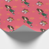 Corgi Puppy Cadeau Wrapping Paper Cadeaupapier (Hoek)