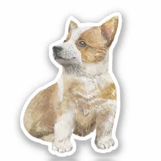 Corgi Puppy Cartoon Dog Sticker (Voorkant)