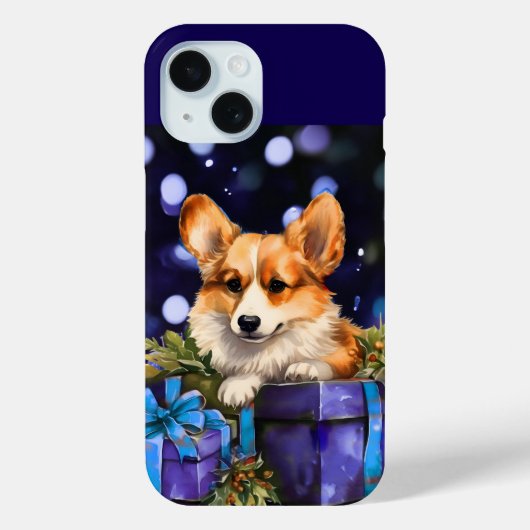 Corgi Puppy Christmas Hoesje-Mate iPhone Case (Achterkant)