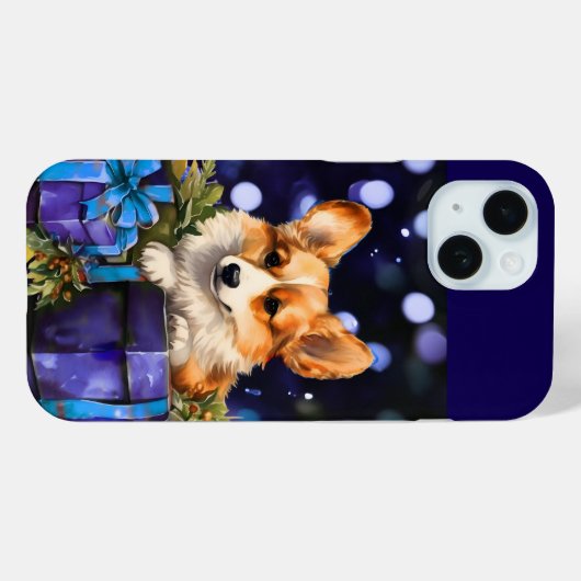 Corgi Puppy Christmas Hoesje-Mate iPhone Case (Achterkant (horizontaal))