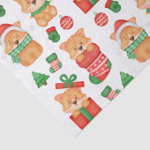 Corgi Puppy Dog Cute Festive Elf Kerstmis Tissuepapier (Detail)