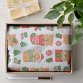 Corgi Puppy Dog Cute Festive Elf Kerstmis Tissuepapier (Geschenk)