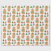 Corgi Puppy Dog Elf Santa Festive Merry Kerstmis Cadeaupapier (Vlak)