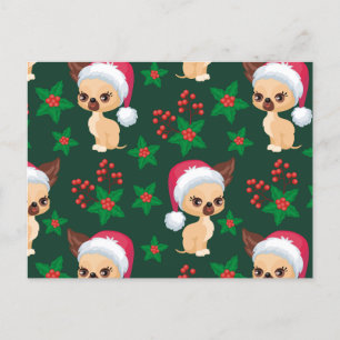 Corgi Puppy Dog Elf Santa Festive Merry Kerstmis Feestdagenkaart