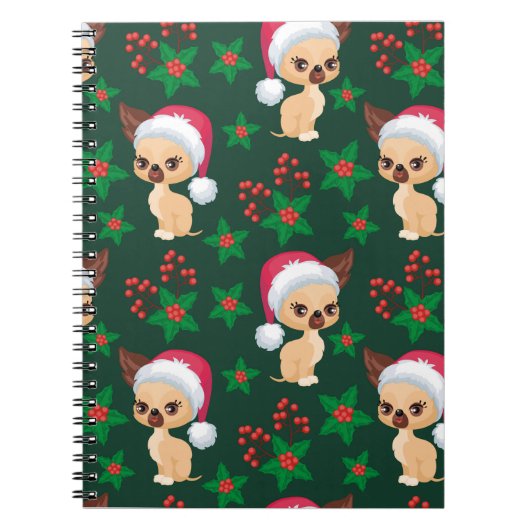Corgi Puppy Dog Elf Santa Festive Merry Kerstmis Notitieboek (Voorkant)