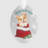 Corgi Puppy Dog Gift verrassend Ornament (achterkant)