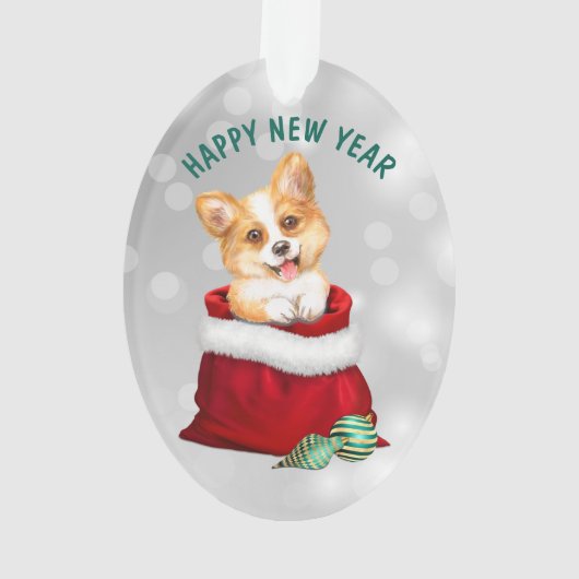 Corgi Puppy Dog Gift verrassend Ornament (achterkant)