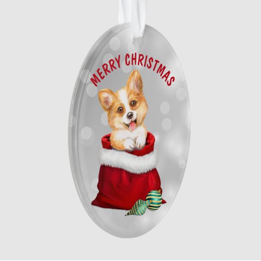 Corgi Puppy Dog Gift verrassend Ornament (voorkant)
