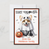 Corgi Puppy Dog Happy Halloween Notitiekaartje (Voorkant)