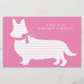 Corgi Puppy Dog Pembroke Welsh Stationery Briefpapier (Voorkant)