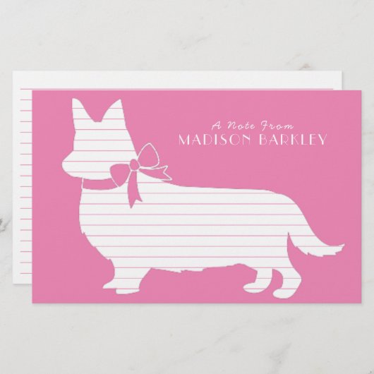 Corgi Puppy Dog Pembroke Welsh Stationery Briefpapier (Voorkant / Achterkant)