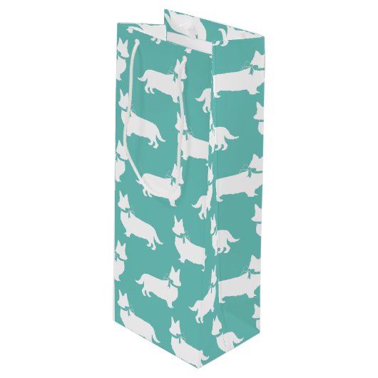 Corgi Puppy Dog Pembroke Welsh Wine Gift Bag Wijn Cadeautas (Voorkant Gekanteld)