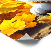Corgi Puppy Dog Spelen In Herfst Bladeren Poster (Hoek)