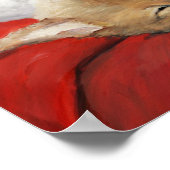 Corgi Puppy en Santa Dog Art Print (Hoek)