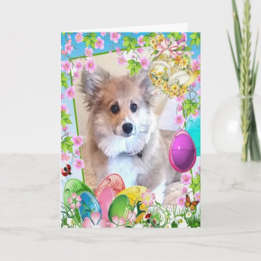 Corgi Puppy Feestdagen Kaart (Voorkant)