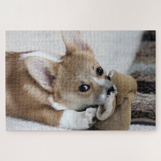 Corgi Puppy Fun Puzzle Legpuzzel (Horizontaal)