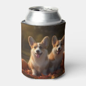 Corgi Puppy Herfst Delight Pompoen Blikjeskoeler (Blikje Voorkant)