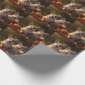 Corgi Puppy Herfst Delight Pompoen Cadeaupapier (Hoek)