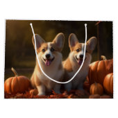 Corgi Puppy Herfst Delight Pompoen Groot Cadeauzakje (Achterkant)