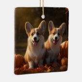 Corgi Puppy Herfst Delight Pompoen Keramisch Ornament (Rechts)