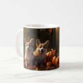 Corgi Puppy Herfst Delight Pompoen Koffiemok (Voorkant links)