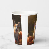 Corgi Puppy Herfst Delight Pompoen Papieren Bekers (Rechts)