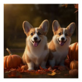 Corgi Puppy Herfst Delight Pompoen Perfect Poster (Voorkant)