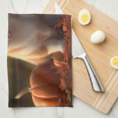 Corgi Puppy Herfst Delight Pompoen Theedoek (Quarter Fold)