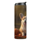 Corgi Puppy Herfst Delight Pompoen Thermosbeker (Gedraaid links)